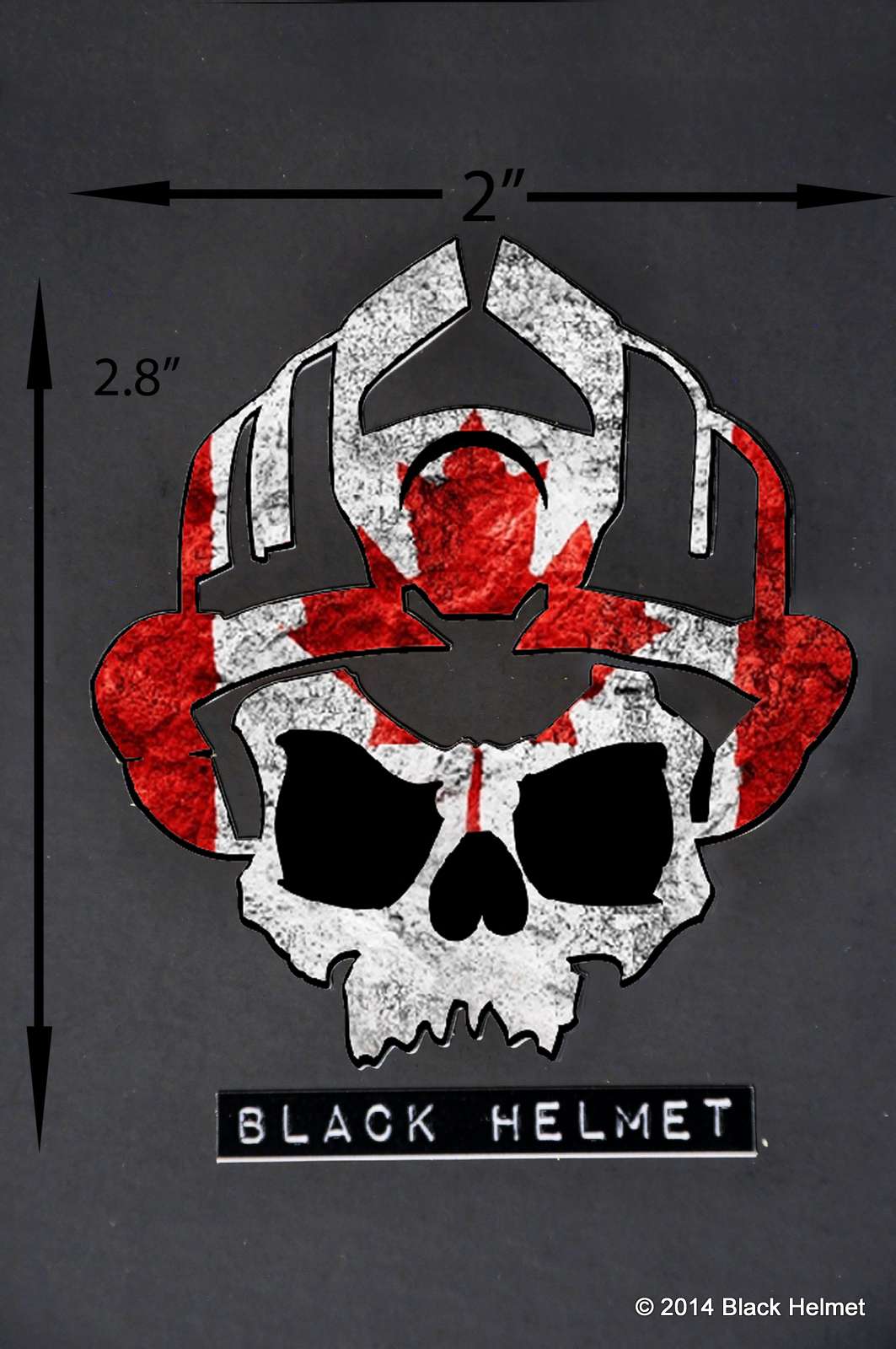 Flag of Canada Skull Logo Helmet Decal Black Helmet Firefighter